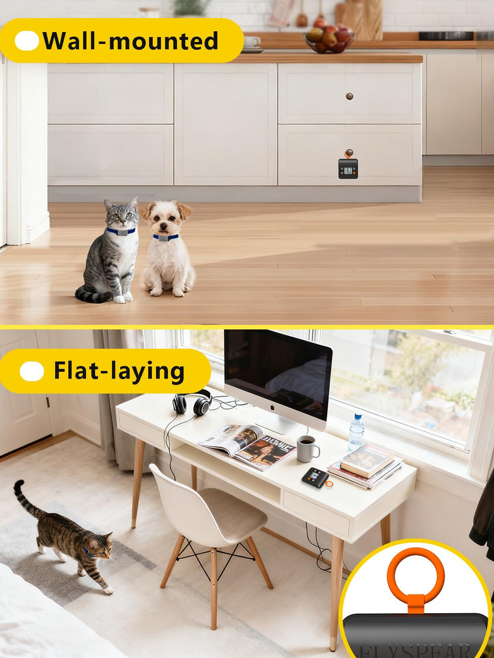 FLYSPEAR barrier kit shown in living room for practical training setup