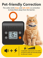 FLYSPEAR barrier range graphic indicates 0.7 to 7 ft reach