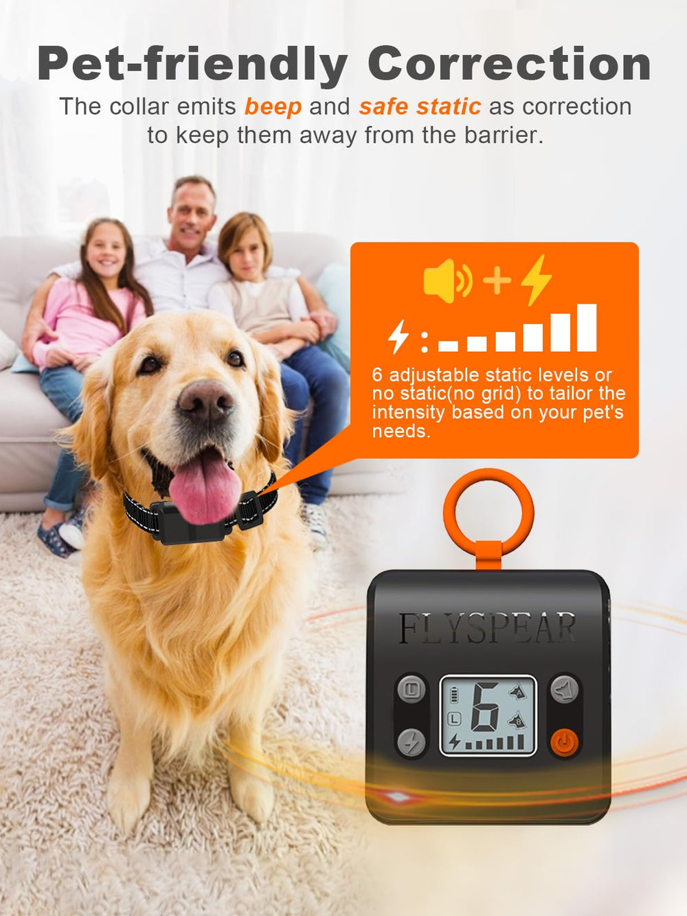 FLYSPEAR pet-collar-neck-sizes-6-23inches demonstrates adjustable fit for small to large dogs.