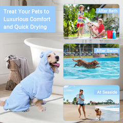 Fnaobai adjustable belly strap secures robe on blue bathrobe