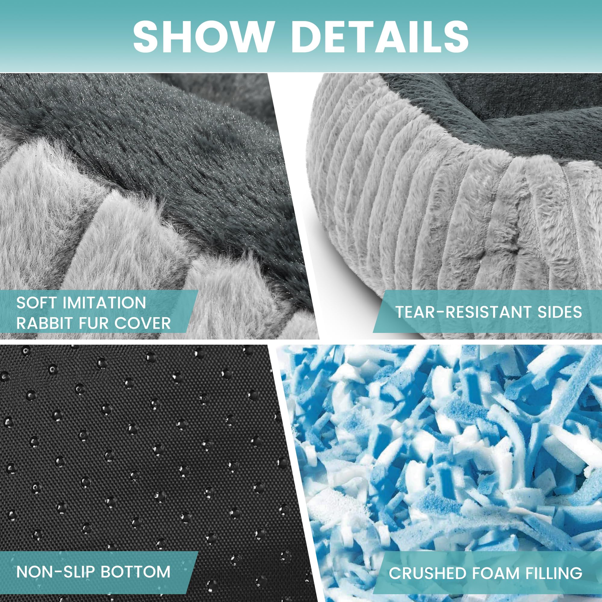 Fnsyay bed with double-stitched edges for lasting durability in daily use.