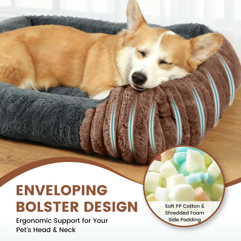 Fnsyay XL bed with double-stitched edges for durability.