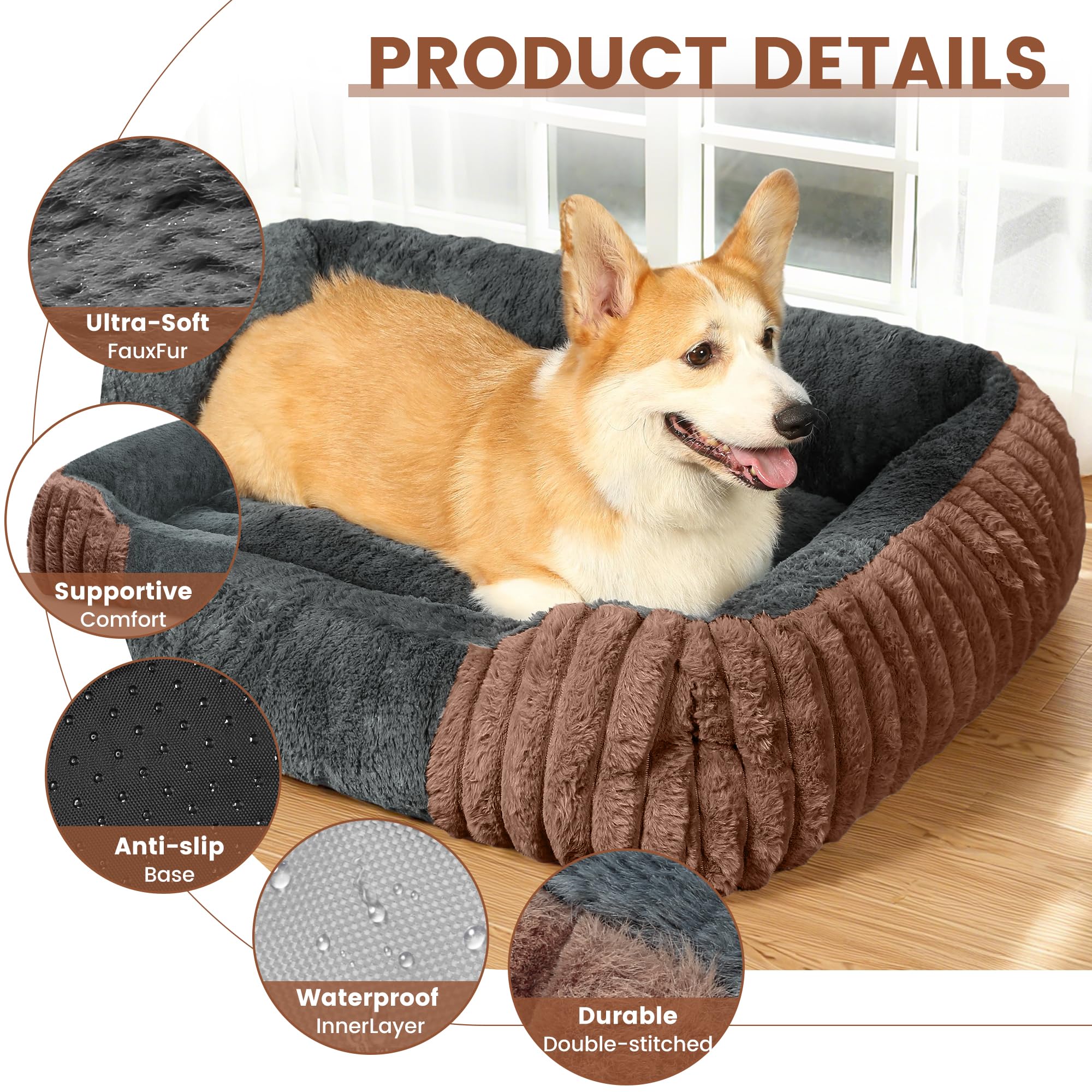 Fnsyay XL bed features non-slip bottom to stay in place.