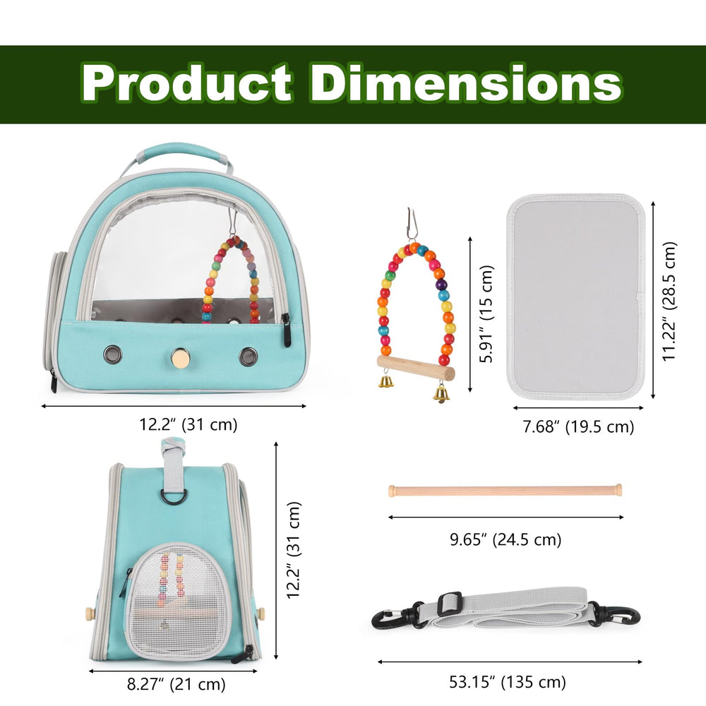 FOCZZU parrot travel bag side view highlighting ventilation and easy access