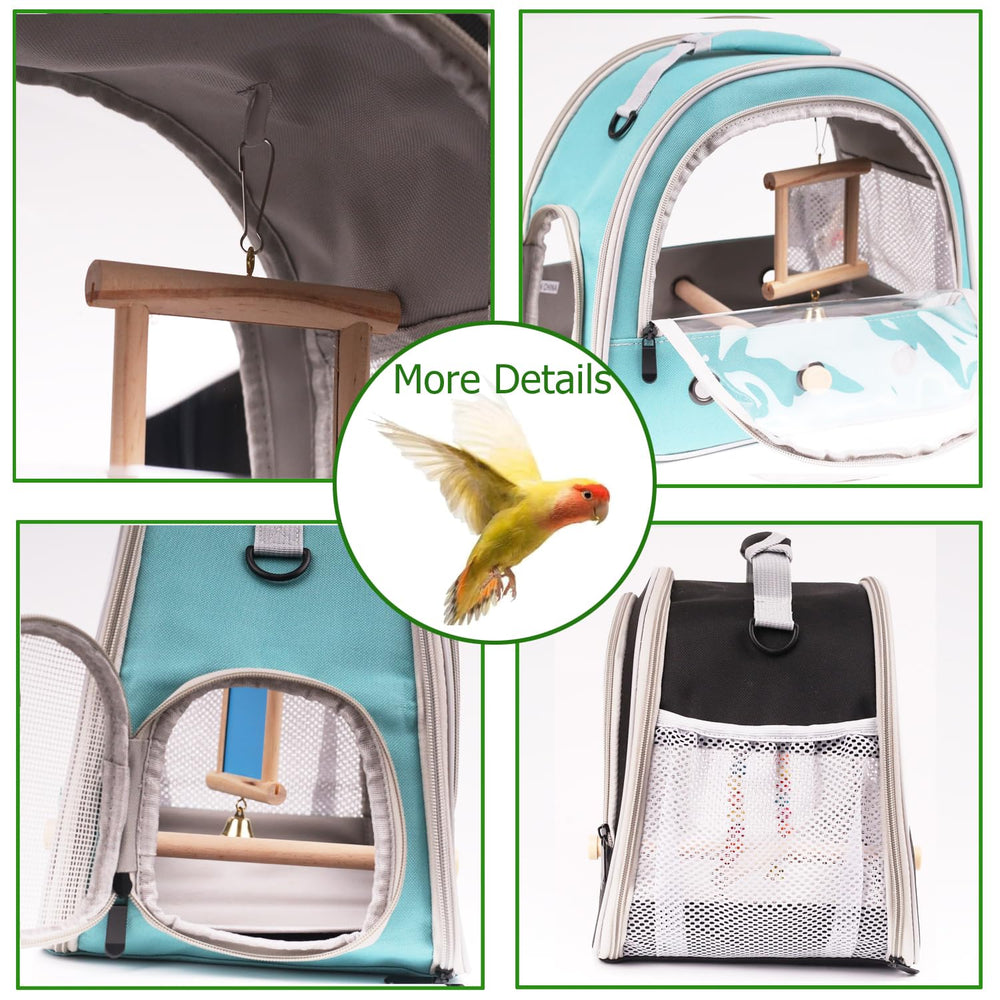 FOCZZU parrot travel bag swing bell toy for enrichment