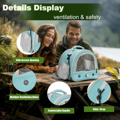 FOCZZU portable bird cage top view demonstrates compact travel-friendly shape