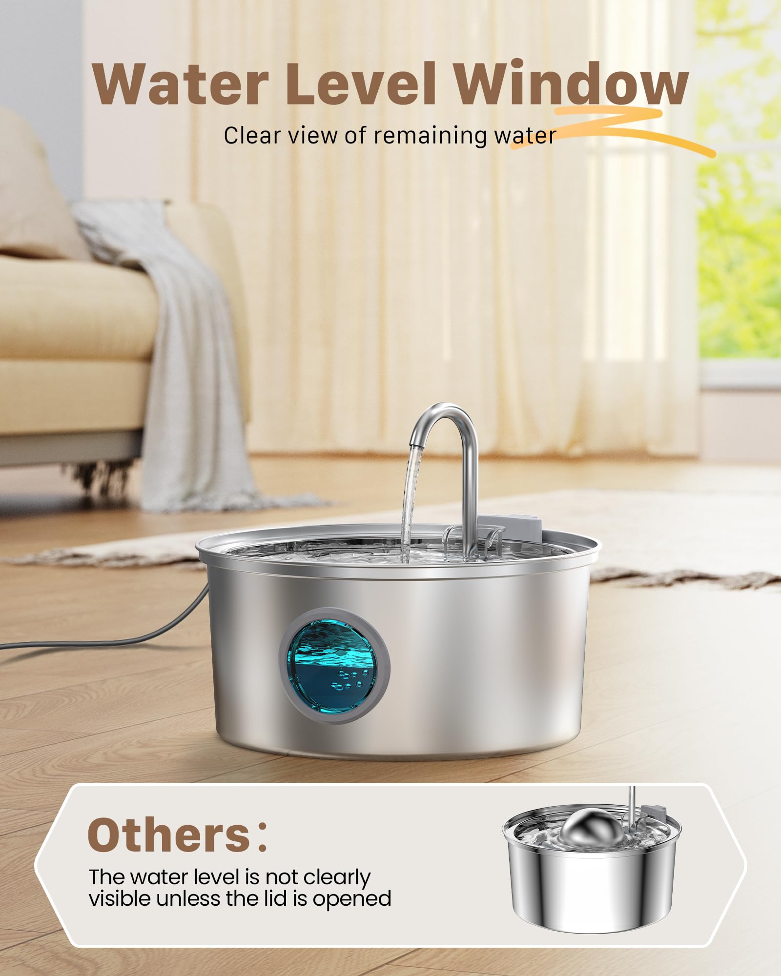FOFNON cat fountain carbon filter keeps water fresh