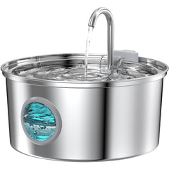FOFNON cat fountain stainless steel waterfall boosts pet hydration