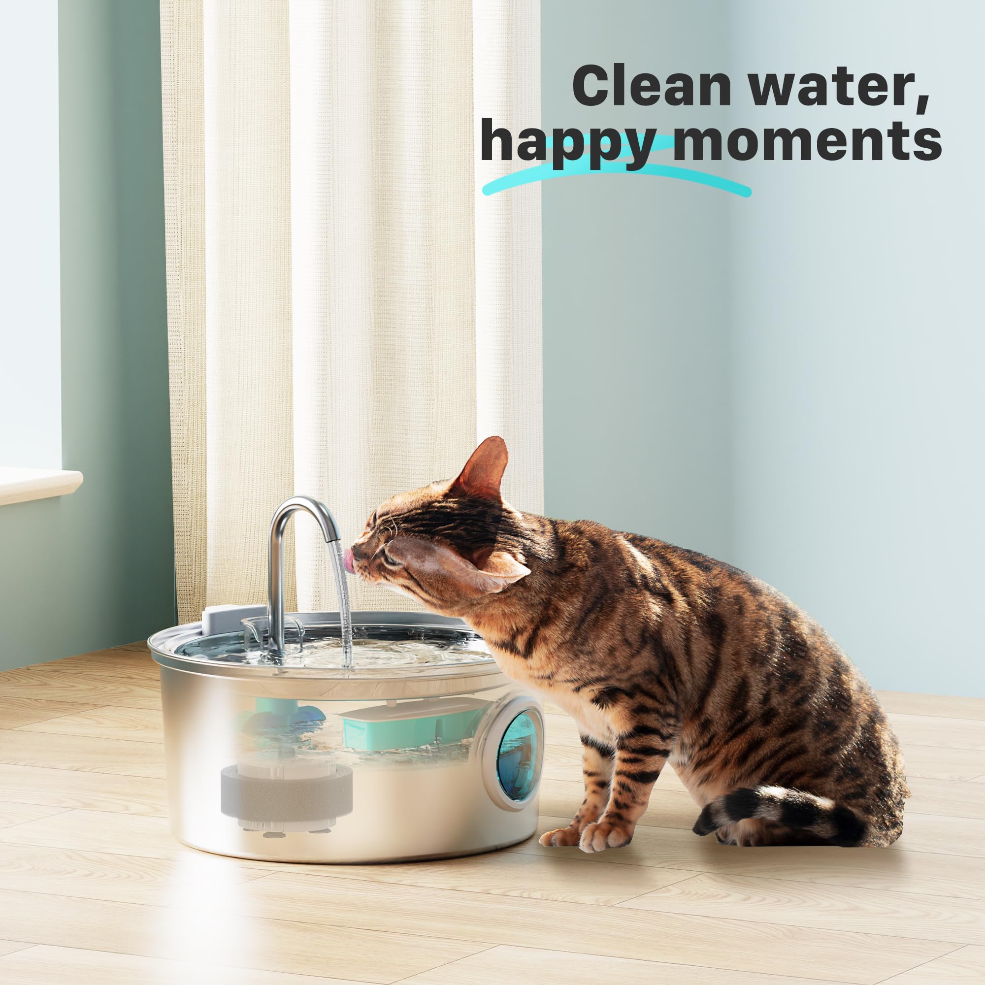 FOFNON cat fountain components help promote consistent hydration for active pets.