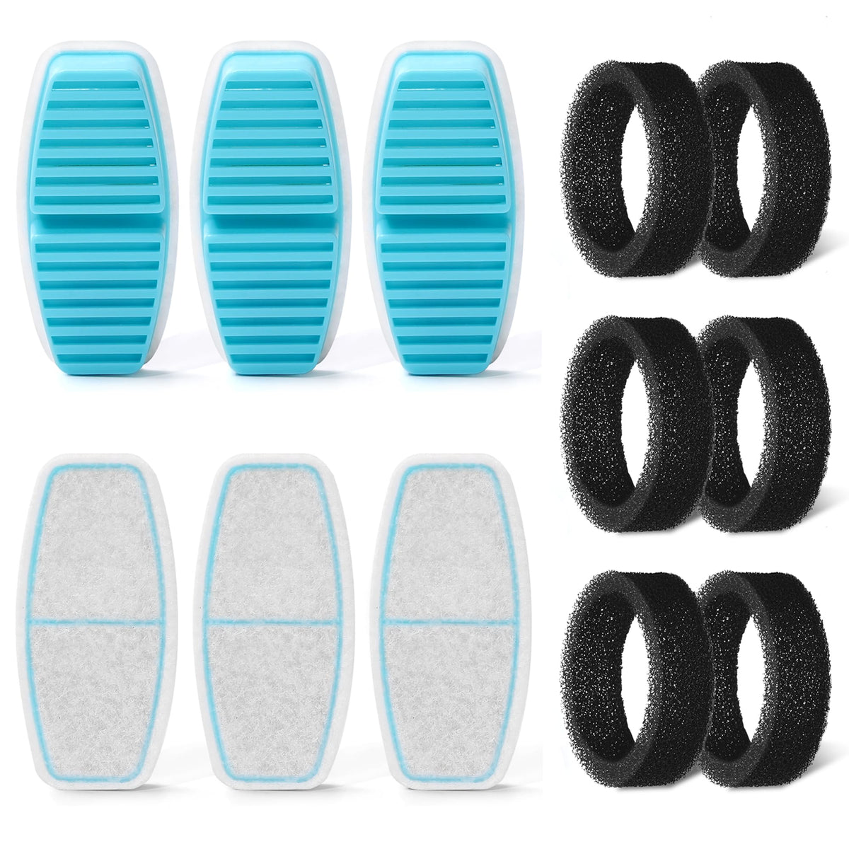 FOFNON cat water fountain filters pack 6 filters keeps water fresh for daily hydration.