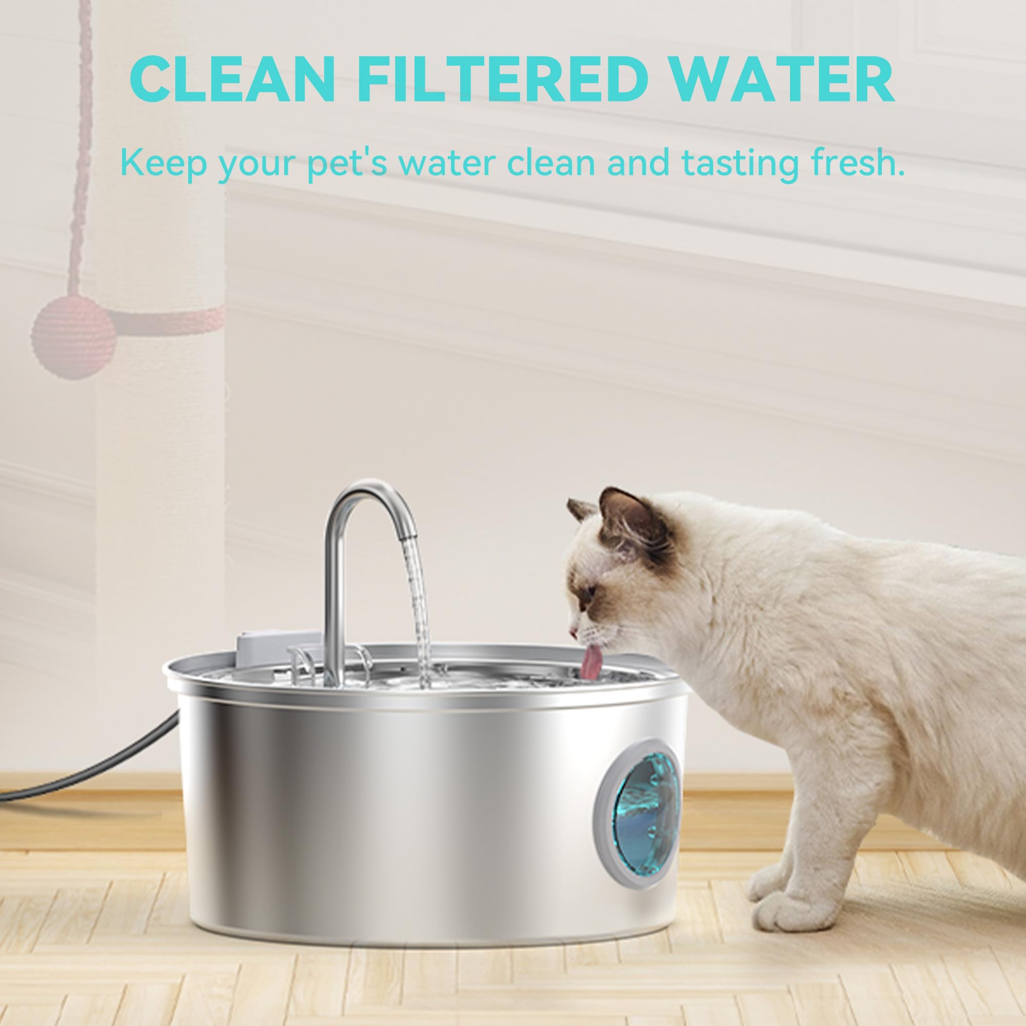 FOFNON-clean-fountain-water-flow captures optimized filtration and steady hydration