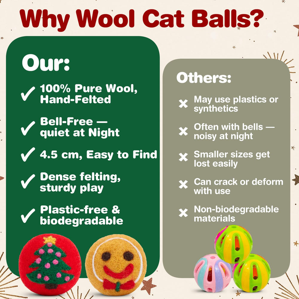 Bolas de lana FOFOS para gatos en interiores, perfecto para ejercicio y exploración.