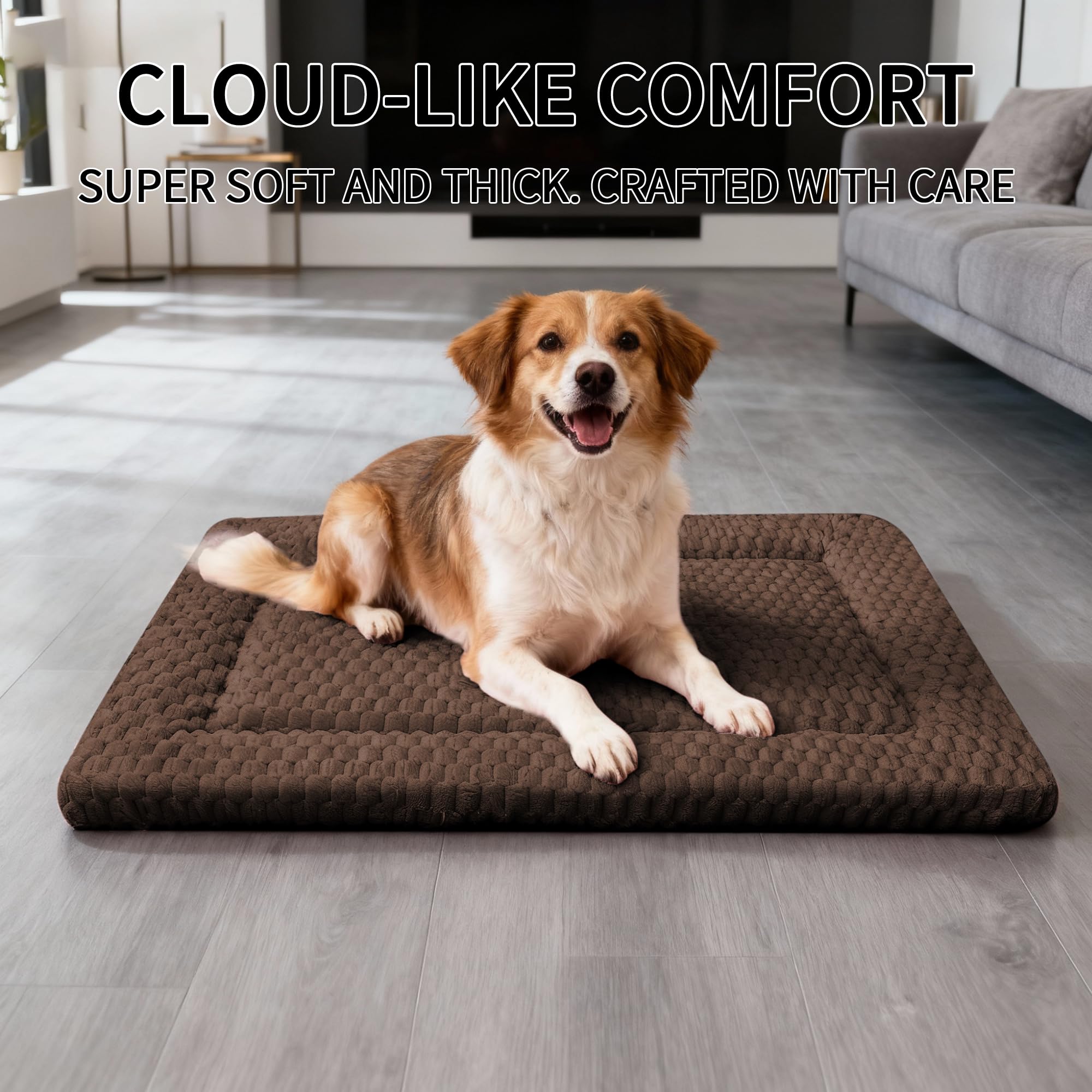 Fogkiss dog bed mat side view emphasizes sturdy, durable construction.