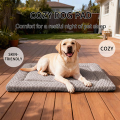 Fogkiss dog bed mat fabric closeup emphasizes soft, skin-friendly material.