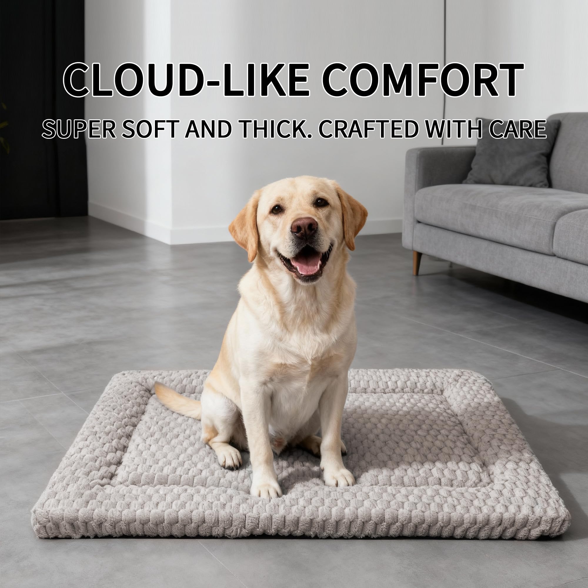 Fogkiss dog bed mat machine-wash-demo shows easy cleaning and care.