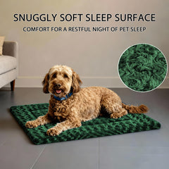 Fogkiss dog bed mat machine-washable keeps crates clean and inviting.