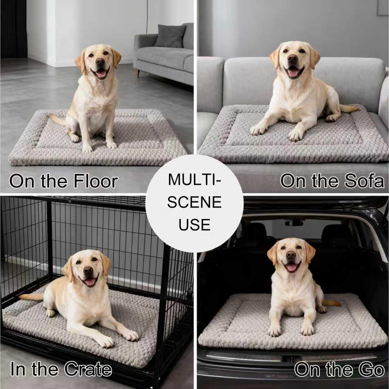 Fogkiss dog bed mat travel-ready setup ready for car trips.