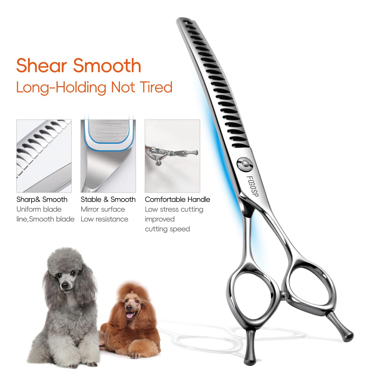 FOGOSP 21-teeth thinning teeth create balanced texture without rough ends.