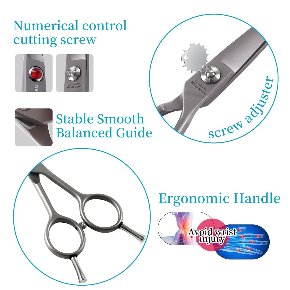 FOGOSP 4.5-inch curved gray handle for ergonomic daily grooming