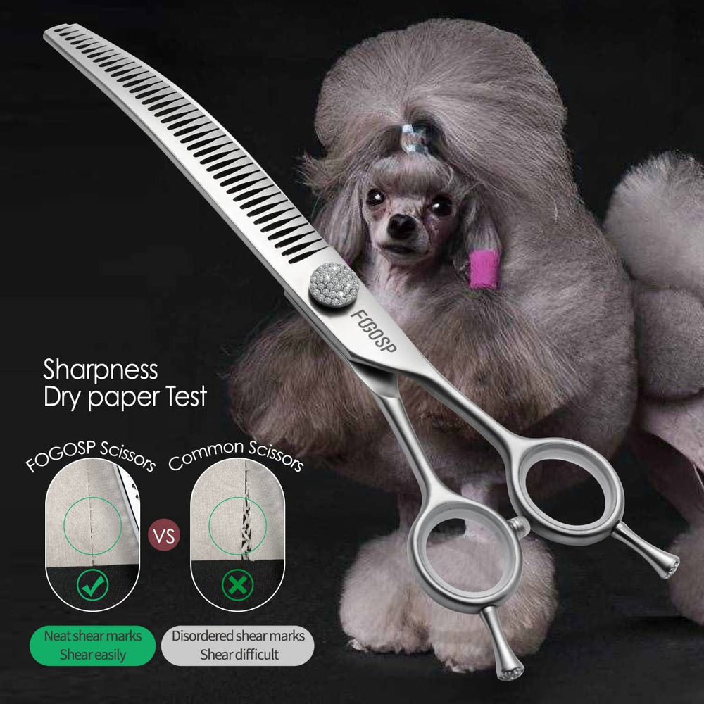 FOGOSP convex edge hollow-ground blade ensures even fur texturizing