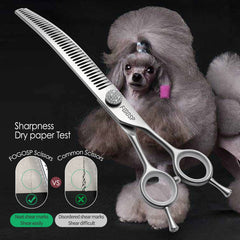 FOGOSP convex edge hollow-ground blade ensures even fur texturizing