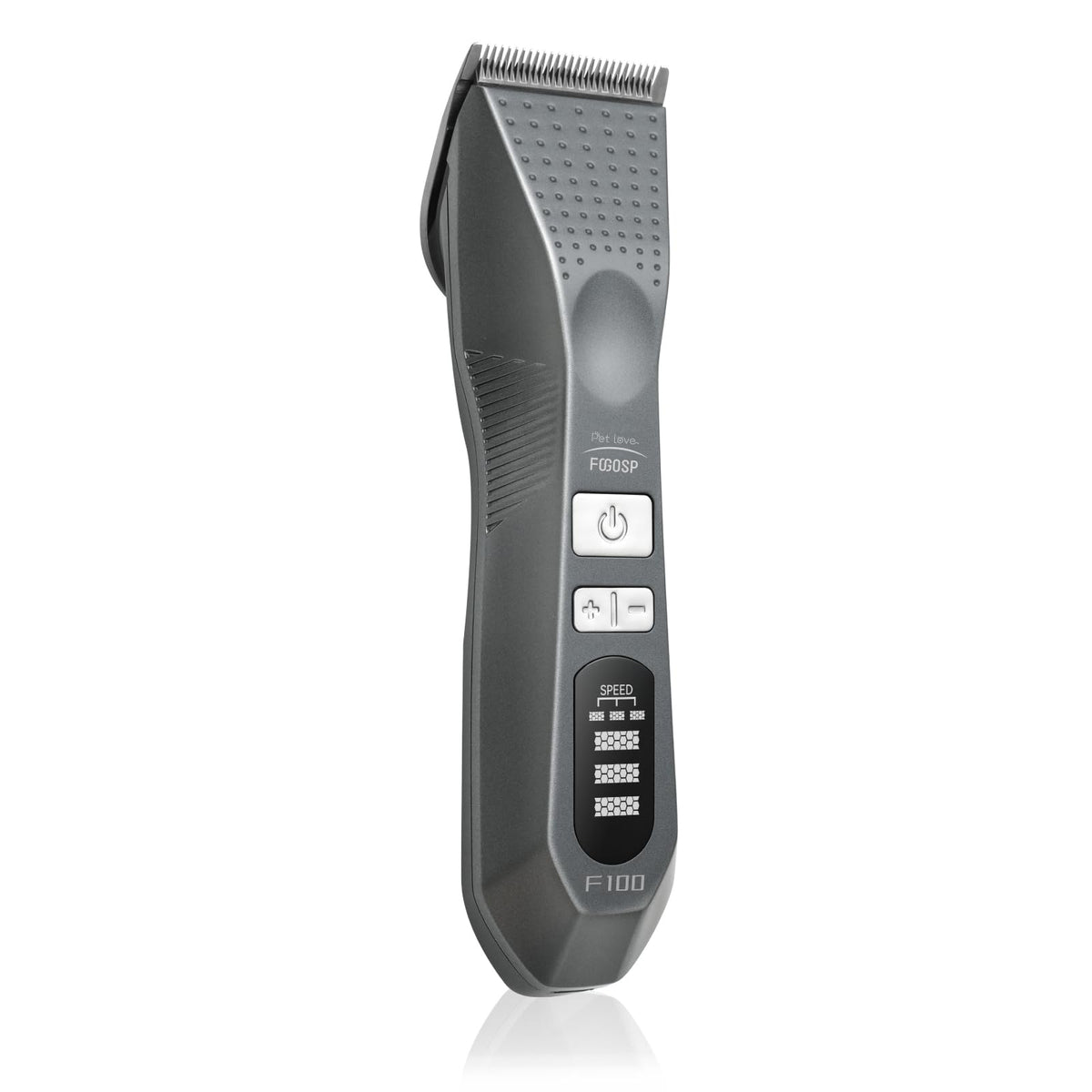 FOGOSP cordless dog clippers charging, highlighting extended runtime for long grooming sessions.