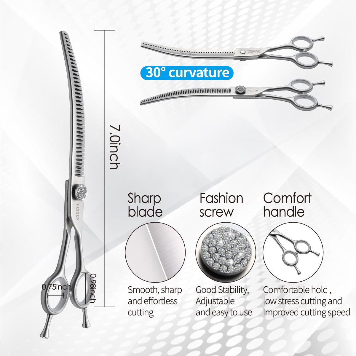 FOGOSP curved chunkers handle ergonomic view highlighting comfortable grip