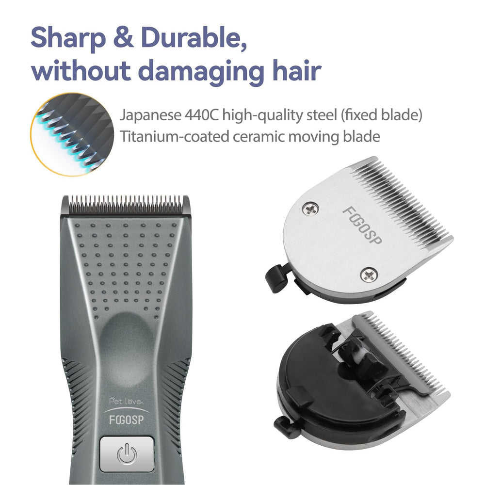 FOGOSP clippers with multiple combs laid out for versatile trimming lengths.