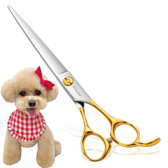 FOGOSP dog grooming scissors straight 7in gold for precise cuts and smooth finish.