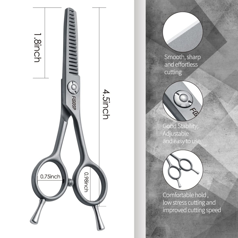 FOGOSP grooming shears gray handle enables comfortable clipping during long sessions.