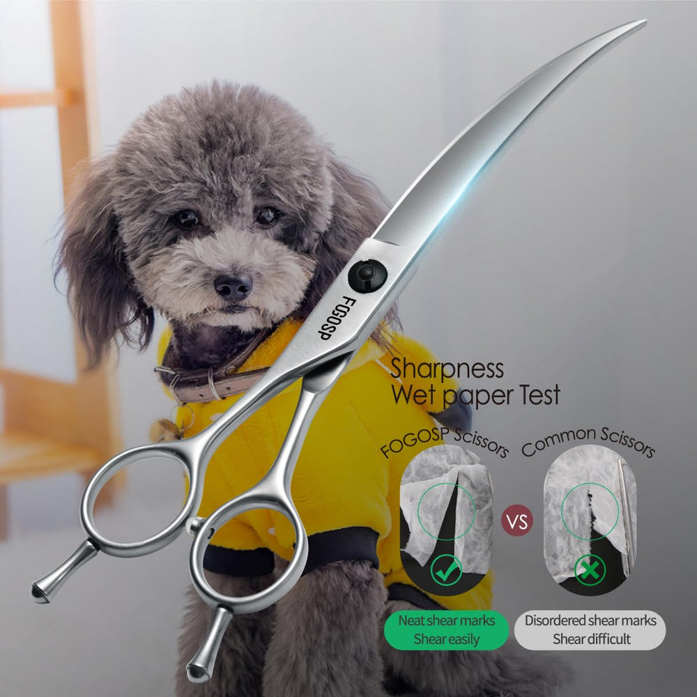 FOGOSP ergonomic lefty screw curved scissors provide smooth opening and closing
