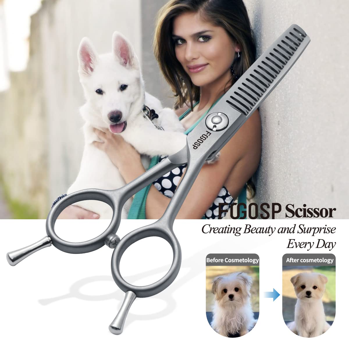 FOGOSP Japanese 440C steel blade delivers sharp, durable performance in grooming.