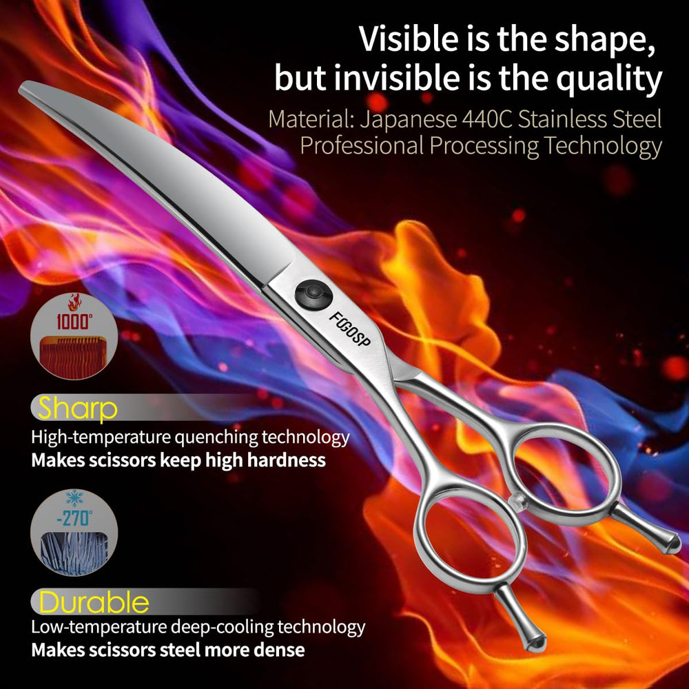 FOGOSP precision manufacturing curved scissors arc 35° for consistent grooming