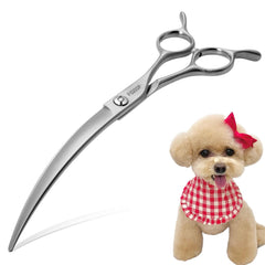 FOGOSP professional 45deg arc curved grooming scissors for precise dog trims