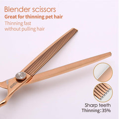 FOGOSP rose gold titanium dog grooming scissors 8-inch chunker for bulk removal