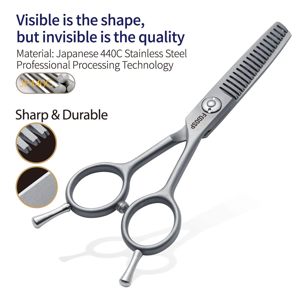 FOGOSP safety round-tip dog scissors protect delicate eye-area while trimming.