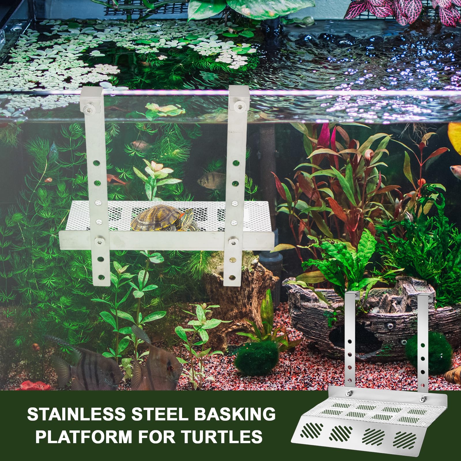 FoldTier 304 stainless steel platform durability in damp environments shown.