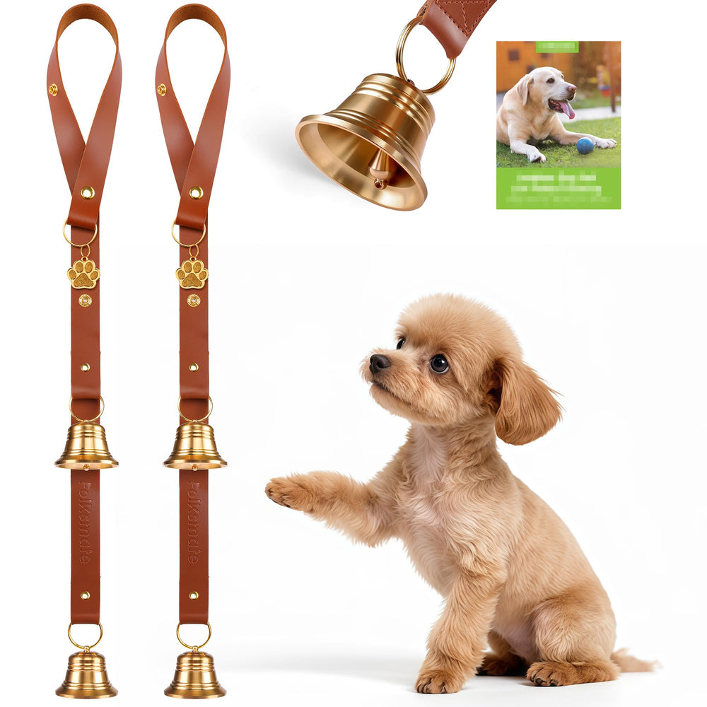 FOLKSMATE leather dog door bells with elegant design for discreet potty breaks