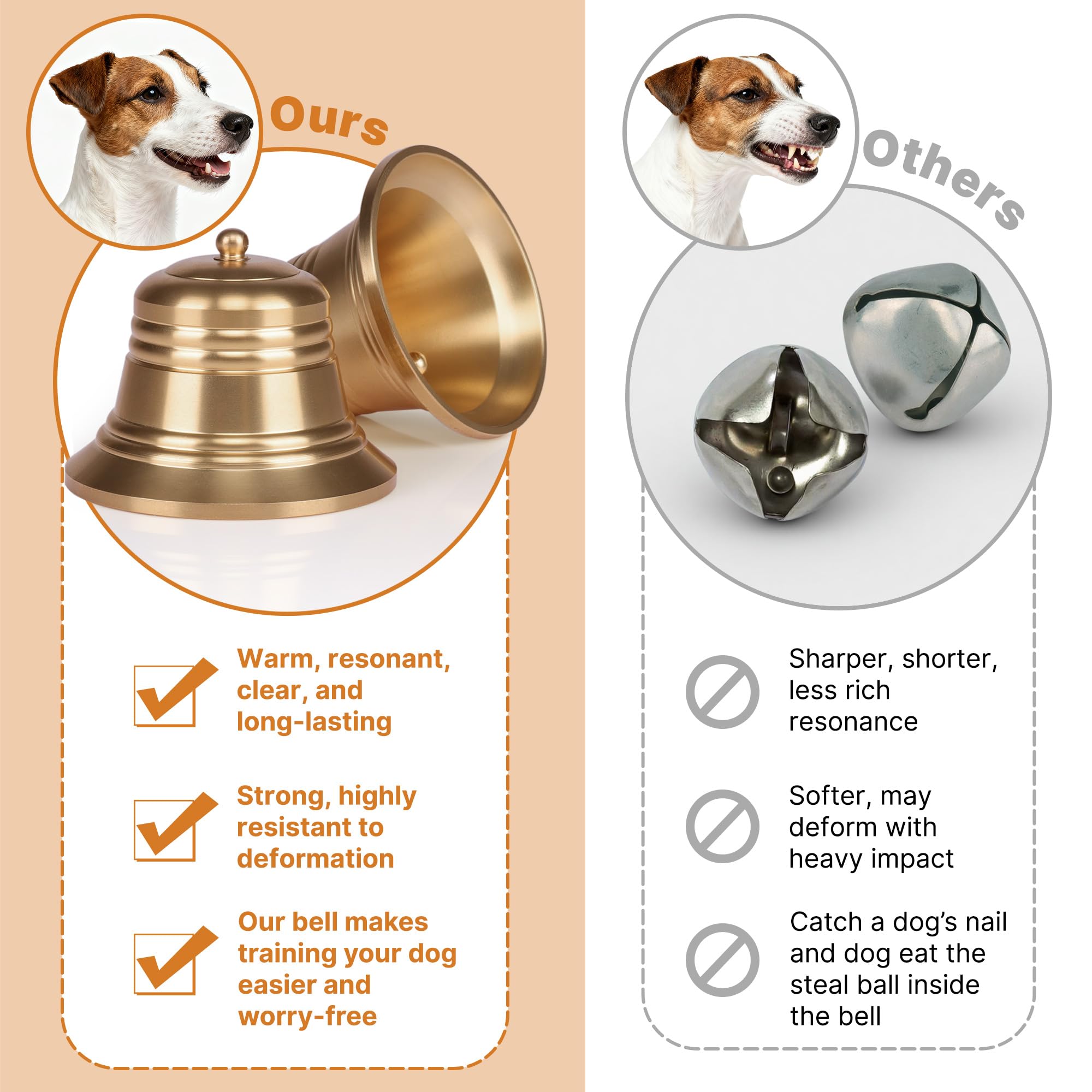 FOLKSMATE leather dog door bells attach via snap to any door handle