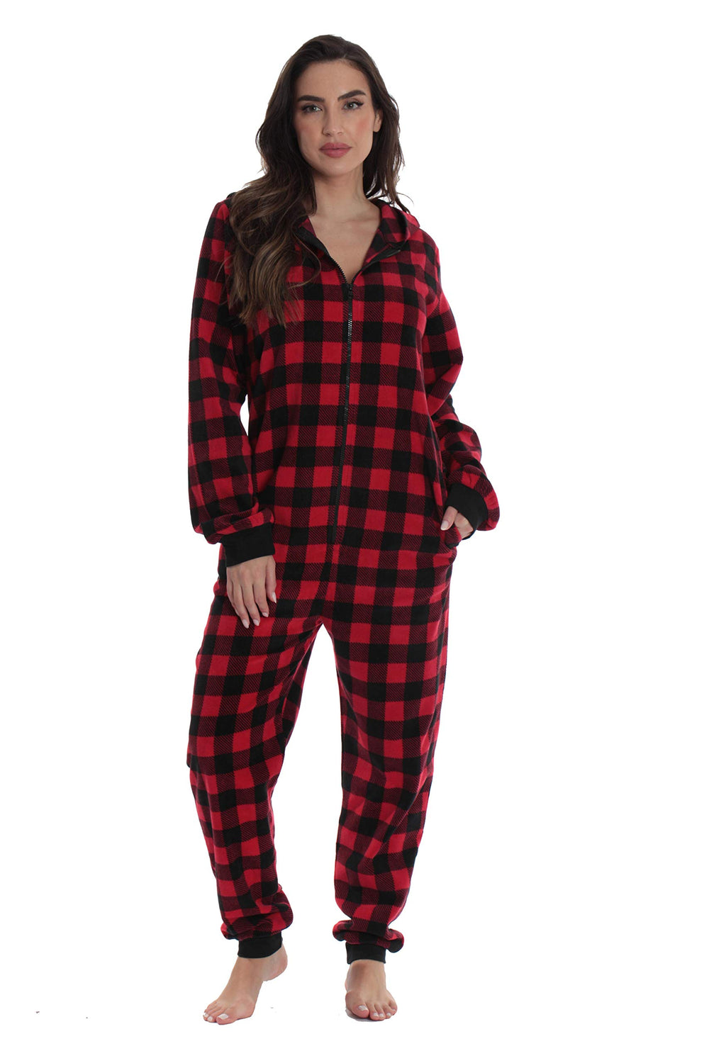 Followme buffalo plaid dog jacket back view showcases stylish seasonal comfort for pets.