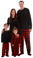 Followme buffalo plaid dog jacket large black front view for warm outdoor outings.