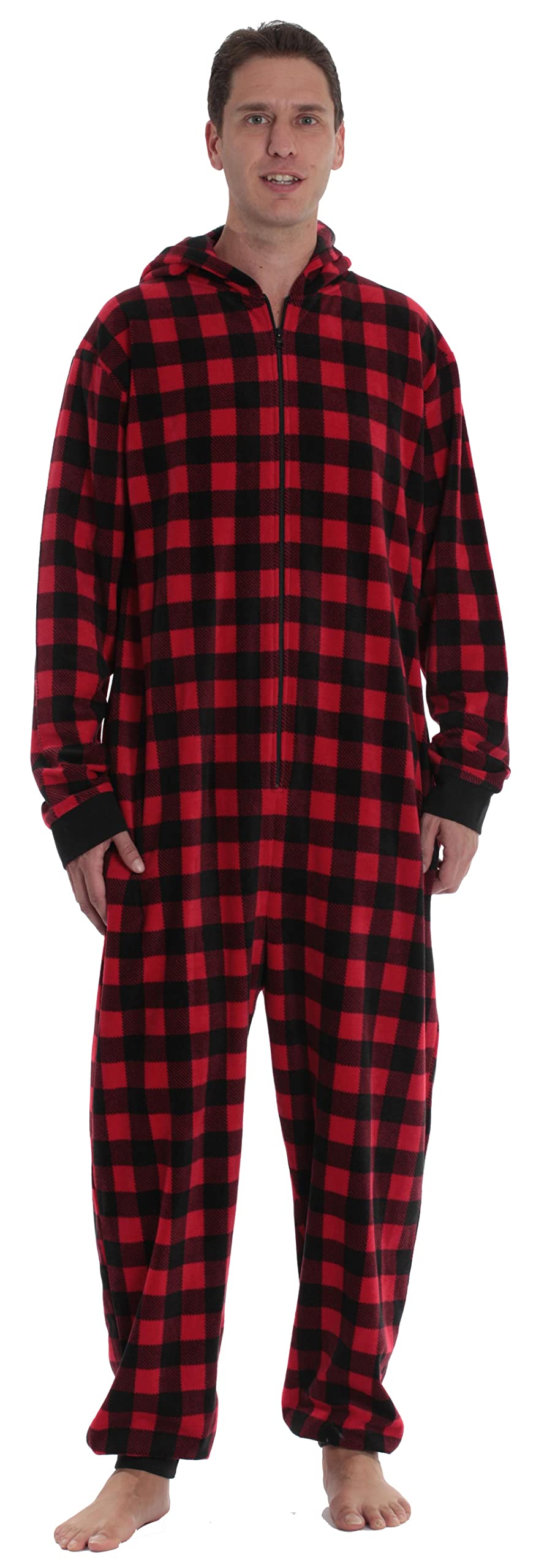 Followme buffalo plaid dog jacket side view highlights snug fit and easy leash access.