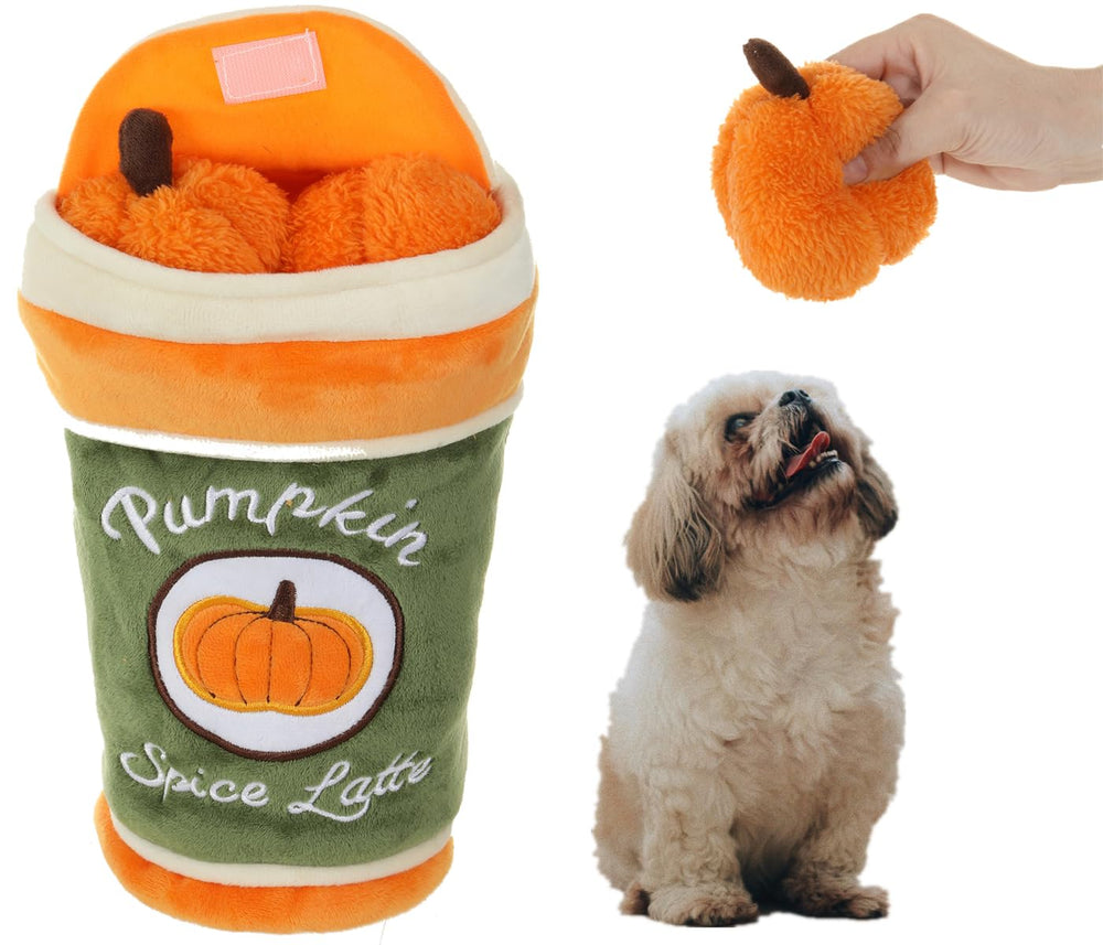 FONBALLOON PARTY Hide and Seek plush dog toy coffee cup crinkle for engaging fetch play