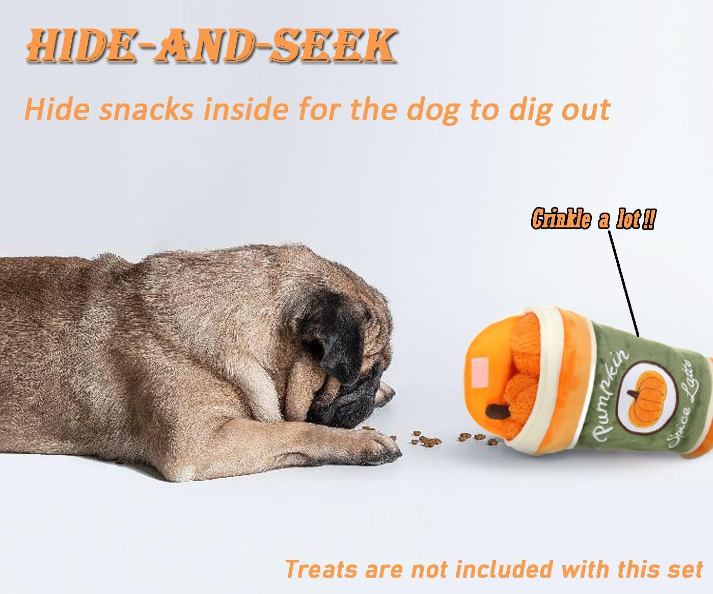 FONBALLOON PARTY Hide and Seek plush dog toy teething-friendly pumpkins soothe gums