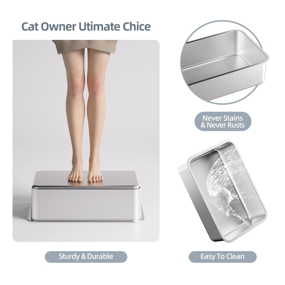 Fooalgo easy-clean stainless surface helps waste slide away for quick maintenance.