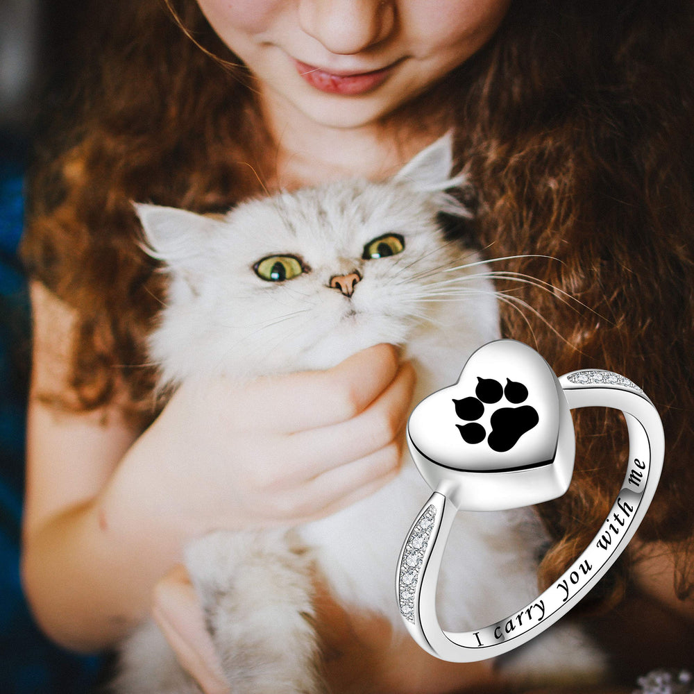 Fookduoduo paw-print urn ring packaging display, ideal gift idea