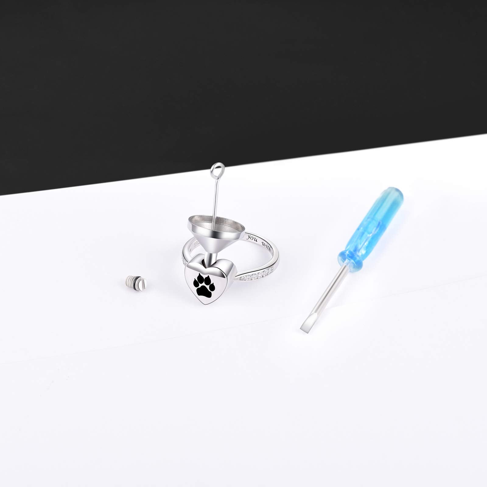 Fookduoduo wearable memorial ring on hand for daily remembrance