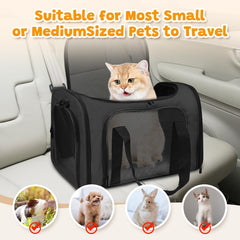 FOORLON cat carrier features lockable zippers to prevent escapes during travel