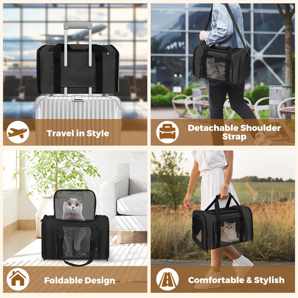 FOORLON cat carrier offers top and side loading for easy access during travel