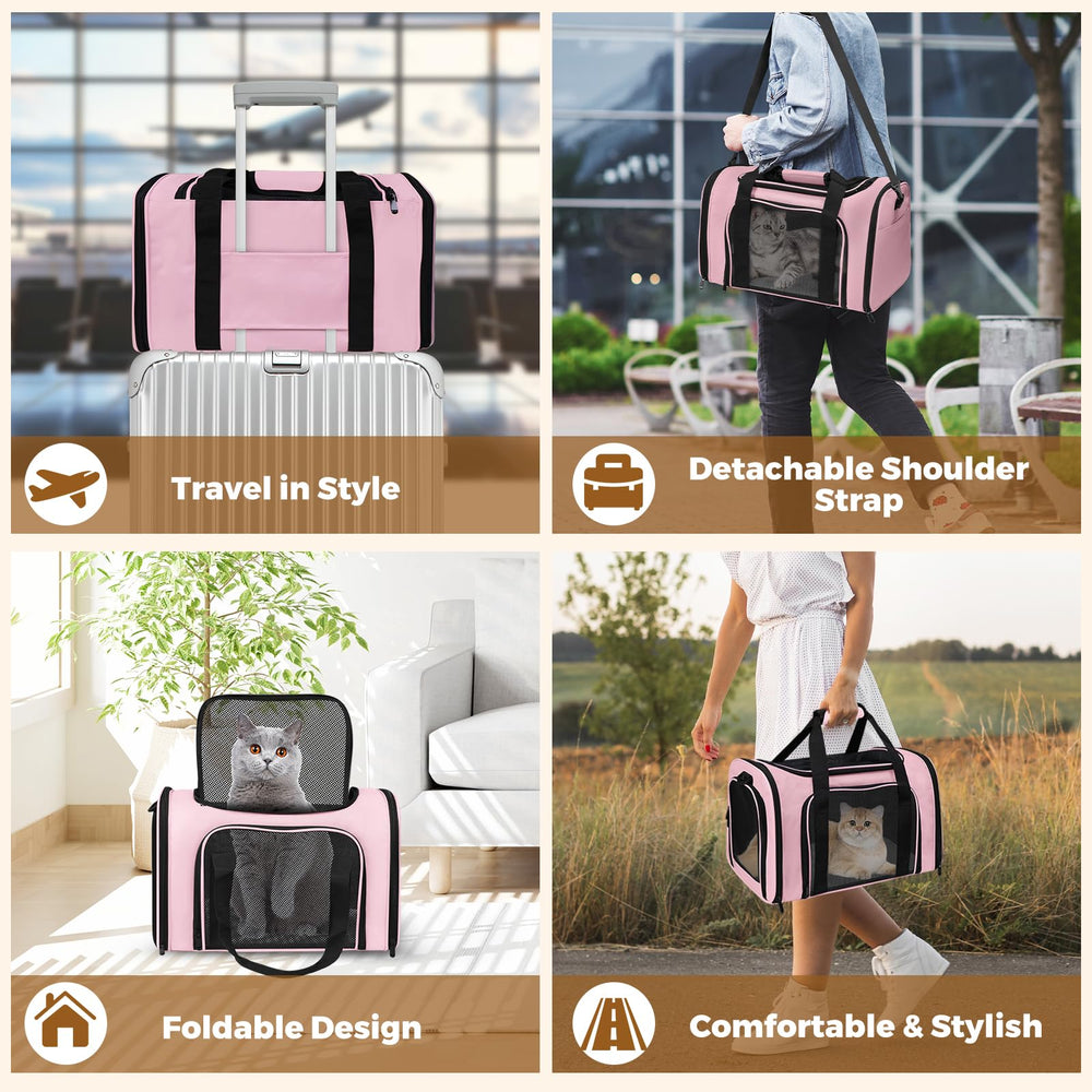 FOORLON pink carrier mesh panels emphasize ventilation and visibility.